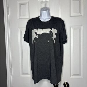 Graphic Tee Gray Size Large Dude Motorcycle Silhouette Shirt
